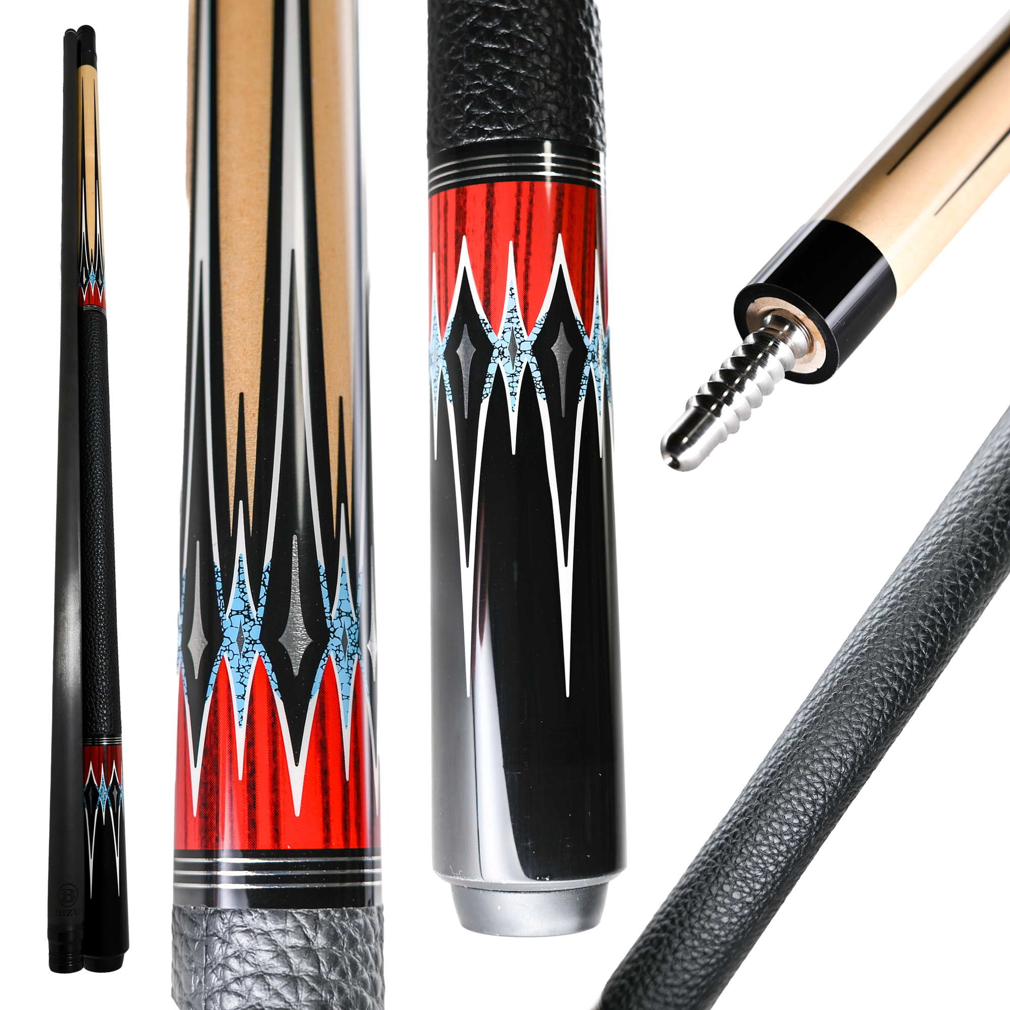 NEW BIZU NEBULA カーボンファイバー プールキュー - マイクロファイバーレザーラップ - フレームス